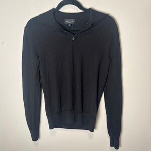 Bartolini 100% Merino Wool Collared Sweater Black